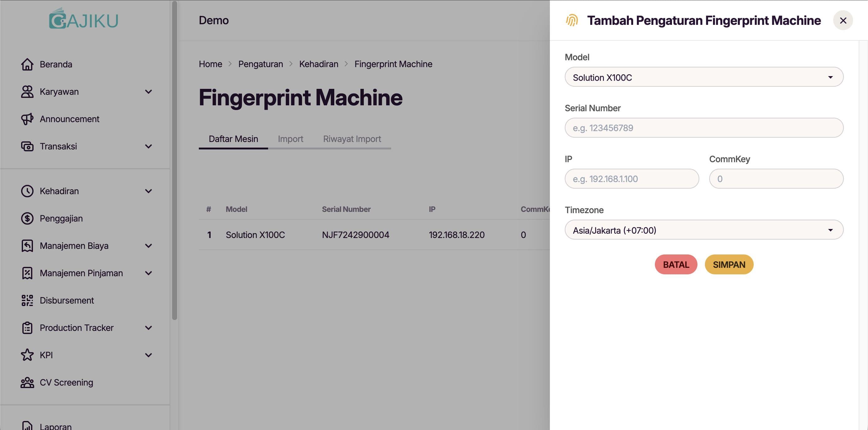 Fingerprint Add Machine